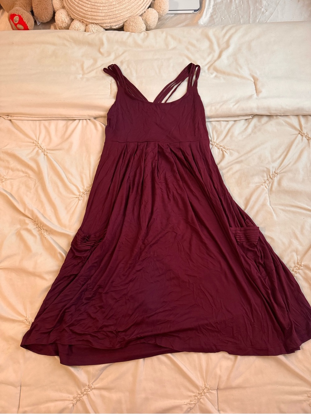 Calvin Klein Burgundy Strappy Fit & Flare Dress Size 10